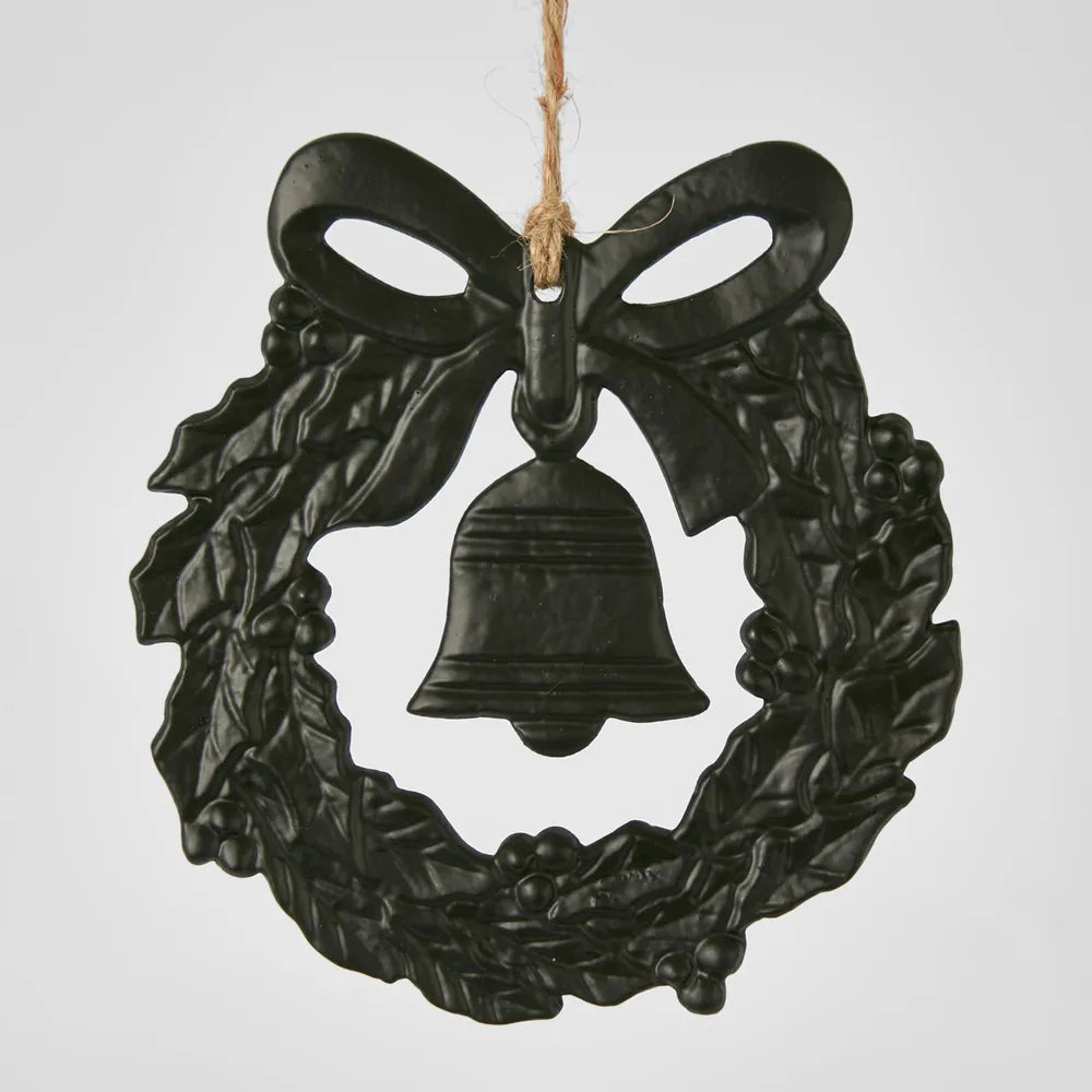 Bell Wreath Ornament - Black