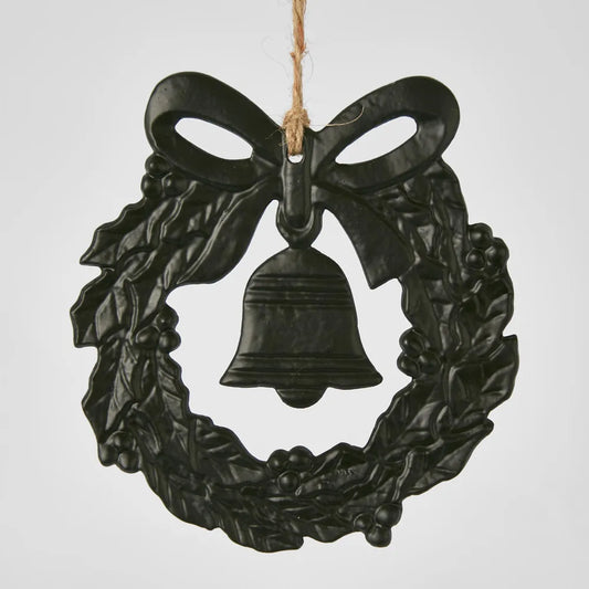 Bell Wreath Ornament - Black