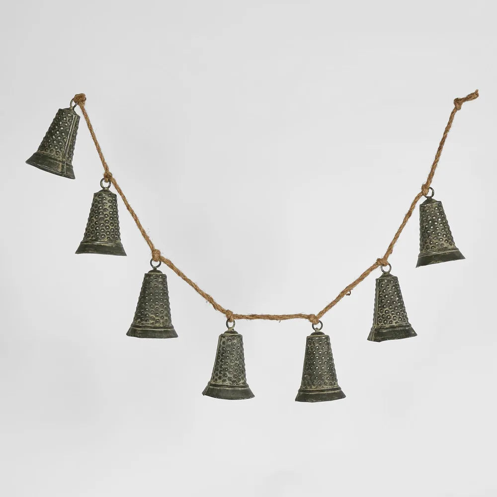 Hanging Bell Garland - Deep Grey