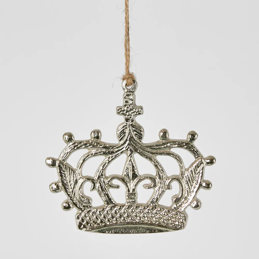 Hanging Crown Ornament - Silver