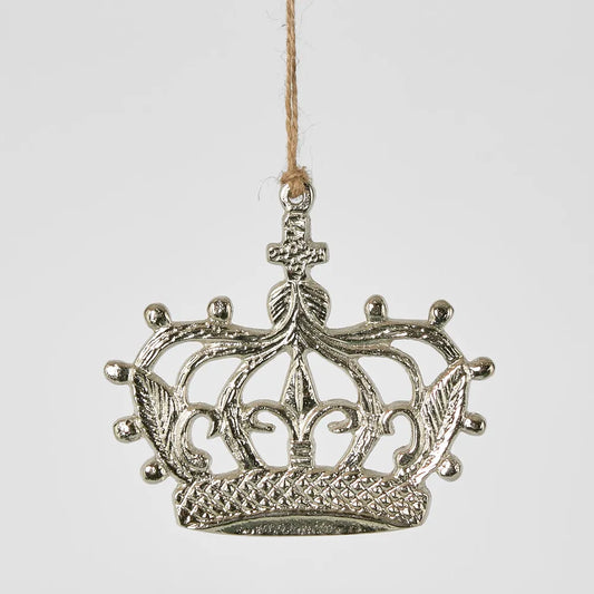 Hanging Crown Ornament - Silver