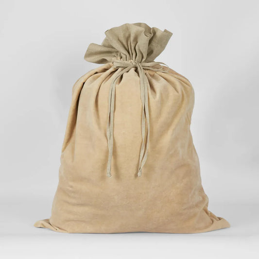 Velvet Christmas Sack- Natural