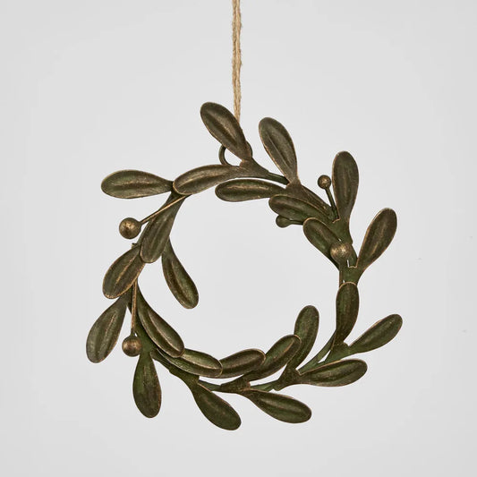 Brown Iron Olive Wreath Ornament